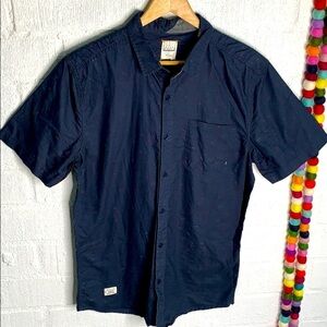 Split Cotton Button Up Collared Short Sleeve Shirt sz L